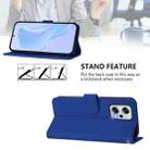 For Redmi Note 11T Pro+ 5G Skin Feel Solid Color Leather Phone Case with Lanyard(Dark Blue) - 3