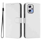 For Redmi Note 11T Pro+ 5G Skin Feel Solid Color Leather Phone Case with Lanyard(White) - 2