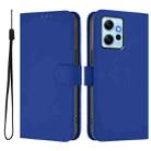 For Redmi Note 12 4G Global Skin Feel Solid Color Leather Phone Case with Lanyard(Dark Blue) - 2