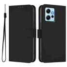 For Redmi Note 12 4G Global Skin Feel Solid Color Leather Phone Case with Lanyard(Black) - 2