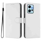 For Redmi Note 12 4G Global Skin Feel Solid Color Leather Phone Case with Lanyard(White) - 2