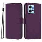 For Redmi Note 12 4G Global Skin Feel Solid Color Leather Phone Case with Lanyard(Violet) - 2