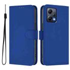 For Redmi Note 12 5G Global Skin Feel Solid Color Leather Phone Case with Lanyard(Dark Blue) - 2