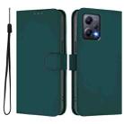 For Redmi Note 12 5G Global Skin Feel Solid Color Leather Phone Case with Lanyard(Dark Green) - 2