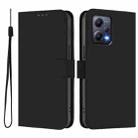 For Redmi Note 12 5G Global Skin Feel Solid Color Leather Phone Case with Lanyard(Black) - 2