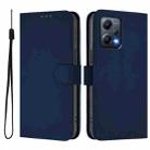 For Redmi Note 12 5G Global Skin Feel Solid Color Leather Phone Case with Lanyard(Navy Blue) - 2