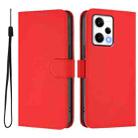 For Redmi Note 12 Explorer Skin Feel Solid Color Leather Phone Case with Lanyard(Red) - 2