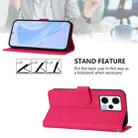 For Redmi Note 12 Explorer Skin Feel Solid Color Leather Phone Case with Lanyard(Rose Red) - 3