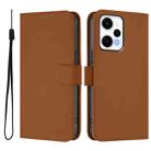 For Redmi Note 12 Turbo 5G Skin Feel Solid Color Leather Phone Case with Lanyard(Brown) - 2