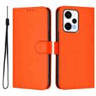 For Redmi Note 12 Turbo 5G Skin Feel Solid Color Leather Phone Case with Lanyard(Orange) - 2