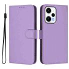 For Redmi Note 12 Turbo 5G Skin Feel Solid Color Leather Phone Case with Lanyard(Lavender Purple) - 2