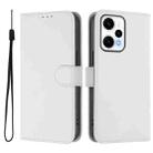 For Redmi Note 12 Turbo 5G Skin Feel Solid Color Leather Phone Case with Lanyard(White) - 2