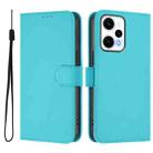 For Redmi Note 12 Turbo 5G Skin Feel Solid Color Leather Phone Case with Lanyard(Lake Blue) - 2