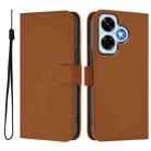 For Redmi Note 13 4G Global Skin Feel Solid Color Leather Phone Case with Lanyard(Brown) - 2