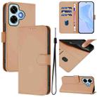 For Redmi Note 13 4G Global Skin Feel Solid Color Leather Phone Case with Lanyard(Nude) - 1