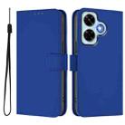 For Redmi Note 13 4G Global Skin Feel Solid Color Leather Phone Case with Lanyard(Dark Blue) - 2