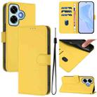 For Redmi Note 13 4G Global Skin Feel Solid Color Leather Phone Case with Lanyard(Lemon Yellow) - 1