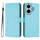 For Redmi Note 13 4G Global Skin Feel Solid Color Leather Phone Case with Lanyard(Sky Blue) - 2