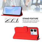 For Redmi Note 13 5G Global Skin Feel Solid Color Leather Phone Case with Lanyard(Red) - 3