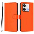 For Redmi Note 13 5G Global Skin Feel Solid Color Leather Phone Case with Lanyard(Orange) - 2