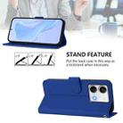 For Redmi Note 13 5G Global Skin Feel Solid Color Leather Phone Case with Lanyard(Dark Blue) - 3