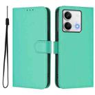 For Redmi Note 13 5G Global Skin Feel Solid Color Leather Phone Case with Lanyard(Green) - 2