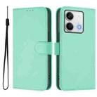 For Redmi Note 13 5G Global Skin Feel Solid Color Leather Phone Case with Lanyard(Mint Green) - 2