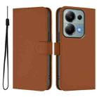 For Redmi Note 13 Pro 4G Global Skin Feel Solid Color Leather Phone Case with Lanyard(Brown) - 2