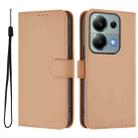 For Redmi Note 13 Pro 4G Global Skin Feel Solid Color Leather Phone Case with Lanyard(Nude) - 2