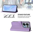 For Redmi Note 13 Pro 4G Global Skin Feel Solid Color Leather Phone Case with Lanyard(Lavender Purple) - 3