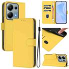 For Redmi Note 13 Pro 4G Global Skin Feel Solid Color Leather Phone Case with Lanyard(Lemon Yellow) - 1