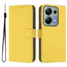 For Redmi Note 13 Pro 4G Global Skin Feel Solid Color Leather Phone Case with Lanyard(Lemon Yellow) - 2