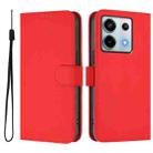 For Redmi Note 13 Pro 5G Global Skin Feel Solid Color Leather Phone Case with Lanyard(Red) - 2