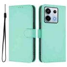 For Redmi Note 13 Pro 5G Global Skin Feel Solid Color Leather Phone Case with Lanyard(Mint Green) - 2