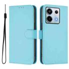 For Redmi Note 13 Pro 5G Global Skin Feel Solid Color Leather Phone Case with Lanyard(Sky Blue) - 2