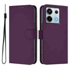 For Redmi Note 13 Pro 5G Global Skin Feel Solid Color Leather Phone Case with Lanyard(Violet) - 2