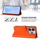 For Redmi Note 14 5G Skin Feel Solid Color Leather Phone Case with Lanyard(Orange) - 3