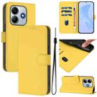 For Redmi Note 14 5G Skin Feel Solid Color Leather Phone Case with Lanyard(Lemon Yellow) - 1