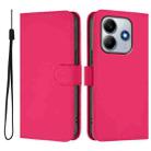 For Redmi Note 14 5G Skin Feel Solid Color Leather Phone Case with Lanyard(Rose Red) - 2