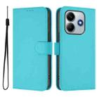 For Redmi Note 14 5G Skin Feel Solid Color Leather Phone Case with Lanyard(Lake Blue) - 2