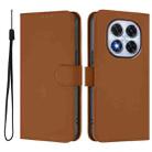 For Redmi Note 14 Pro 5G / 14 Pro+ 5G Skin Feel Solid Color Leather Phone Case with Lanyard(Brown) - 2