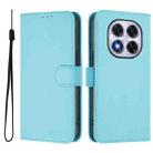 For Redmi Note 14 Pro 5G / 14 Pro+ 5G Skin Feel Solid Color Leather Phone Case with Lanyard(Sky Blue) - 2