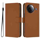 For Redmi K80 / K80 Pro Skin Feel Solid Color Leather Phone Case with Lanyard(Brown) - 2