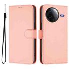 For Redmi K80 / K80 Pro Skin Feel Solid Color Leather Phone Case with Lanyard(Pink) - 2