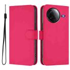 For Redmi K80 / K80 Pro Skin Feel Solid Color Leather Phone Case with Lanyard(Rose Red) - 2