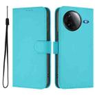 For Redmi K80 / K80 Pro Skin Feel Solid Color Leather Phone Case with Lanyard(Lake Blue) - 2