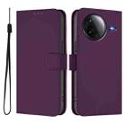 For Redmi K80 / K80 Pro Skin Feel Solid Color Leather Phone Case with Lanyard(Violet) - 2