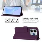 For Redmi Note 14 4G 163.25mm Skin Feel Solid Color Leather Phone Case with Lanyard(Violet) - 3