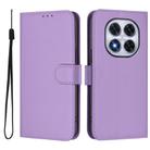 For Redmi Note 14 Pro 4G Skin Feel Solid Color Leather Phone Case with Lanyard(Lavender Purple) - 2