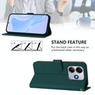For Redmi Note 14 5G Global Skin Feel Solid Color Leather Phone Case with Lanyard(Dark Green) - 3